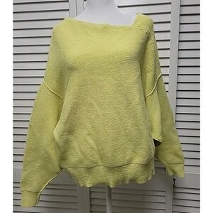 Free People Ottoman Check Sweater Lemon Yellow Size Small *FLAW*